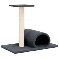 Poste Rascador Para Gatos Con Túnel Gris Oscuro 60x34,5x50 Cm Vidaxl