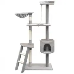Rascador Para Gatos Con Poste Rascador De Sisal 150 Cm Gris