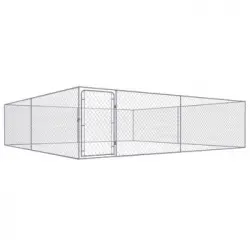 Perrera De Exterior | Jaula Para Perro | Parque Para Mascotas De Acero Galvanizado 4x4x1 M Cfw783960