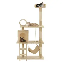 Rascador con poste de sisal para gatos color Beige