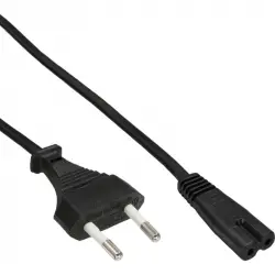 Inline Cable de Alimentación CEE7/16 a C7 Hembra/Macho 3m Negro