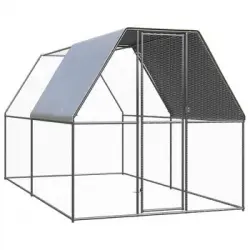 Jaula Gallinero De Acero Galvanizado 2x4x2 M Vidaxl
