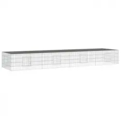 Jaula Para Conejos 4 Paneles Hierro Galvanizado 433x109x54 Cm Vidaxl