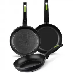 Monix Green Set de 3 Sartenes Inducción Aluminio Forjado