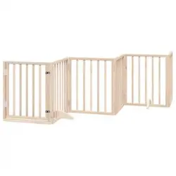 Puerta Para Perros Plegable 6 Paneles Madera De Álamo 300 Cm Vidaxl