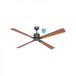 Ventilador De Techo Con Wifi Casafan Eco Neo Iii 152cm 952303w Negro / Negro Y Teca