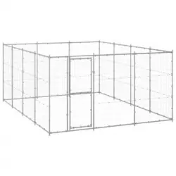 Perrera De Exterior | Jaula Para Perro | Parque Para Mascotas De Acero Galvanizado 14,52 M² Cfw783942