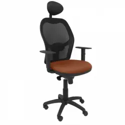 Piqueras y Crespo Jorquera Silla Malla Negra Asiento Bali Marrón con Cabecero Fijo