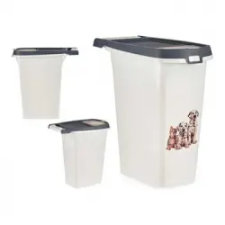 Recipiente Contenedor Blanco Gris Oscuro Plástico 10 L (20 X 36 X 36,5 Cm)