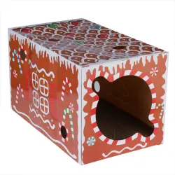 Túnel rascador galleta de jengibre TIAKI para gatos  - 50 x 30 x 30 cm (L x An x Al)