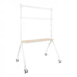 TooQ iLove Soporte de Suelo con Ruedas para TV hasta 80" Max 50Kg Haya Blanco