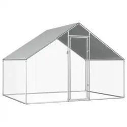 Jaula Gallinero De Exterior De Acero Galvanizado 2,75x2x1,92 M