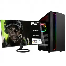 PCBYTE Racer24 Pc AMD Ryzen 7 5700G/32GB/2TB SSD + Monitor 24" FHD 100Hz