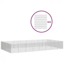 Recinto Corral Animales 24 Paneles Hierro Galvanizado 54x60 Cm Vidaxl