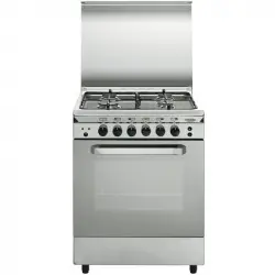 Vitrokitchen UN55IN Cocina de Gas Natural 4 Zonas + Horno Acero Inoxidable