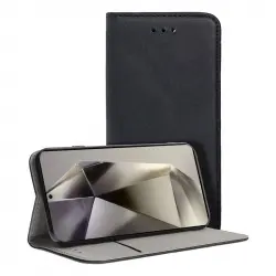 Cool Funda Flip Cover Tipo Libro Liso Negro para Samsung Galaxy S24 Ultra