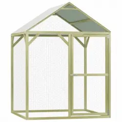 Jaula Gallinero Madera Impregnada Pino Y Acero 1,5x1,5x2 M Vidaxl