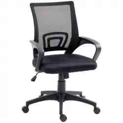 Homcom Silla De Oficina De Malla Con Altura Ajustable Carga 120 Kg Negro