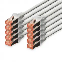 Digitus 10x Cable de Red Cat6 S/FTP S-STP 0.25 m Gris