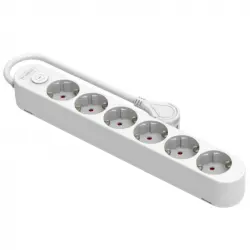 Silver Electronics Base Eléctrica Multienchufe Protek Plus Con 6 Tomas