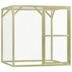 Jaula Gallinero Madera Impregnada Pino Y Acero 1,5x1,5x1,5 M Vidaxl