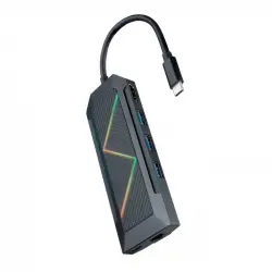 Nanocable Hub 8 en 1 USB-C a USB/USB-C/HDMI/RJ45/Lector Tarjetas/PD 100W