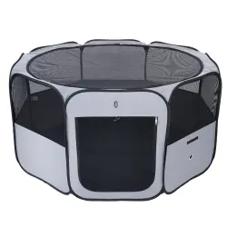 TIAKI recinto plegable para cachorros y roedores - L: 128 x 128 x 63 cm (L x An x Al)