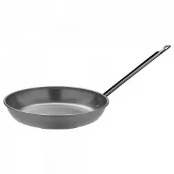 Vaello Sartén Llana de Acero Pulido con Mango 24 cm