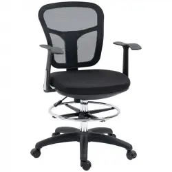 Vinsetto Silla De Dibujo Ergonómica De Malla Con Reposabrazos 59x59x95-115 Cm
