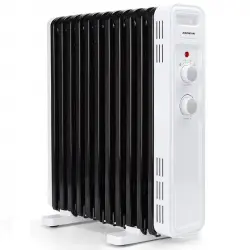 Aigostar Radiador de Aceite de 11 Elementos 2300W Protección Antivuelcos Blanco/Negro