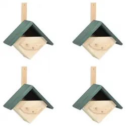 Casa Para Pájaros 4 Unidades Madera De Abeto 24x16x30 Cm Vidaxl