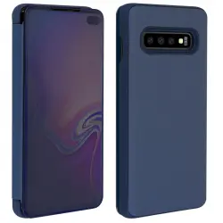 Avizar Funda Tapa Translúcida Efecto Espejo Azul Oscuro para Samsung Galaxy S10 Plus