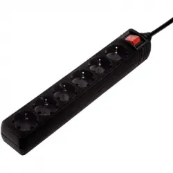 Hama Regleta 6 Tomas Schuko con Interruptor Negra
