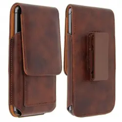 Avizar Funda Vertical de Piel Marrón para Smartphones 160x80mm