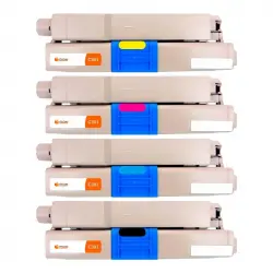 Pccom Essential Tóner Compatible Oki C301DN/c321DN/MC342DN Negro/Cian/Magenta/Amarillo Pack 4
