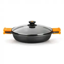 BRA Efficient Cacerola Baja con Tapa 36cm Aluminio Fundido