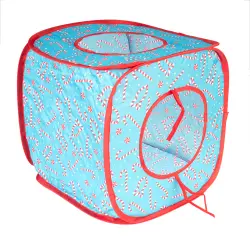 Cueva navideña con bastones de caramelo TIKAI juguete para gatos - 40 x 40 x 40 cm (L x An x Al)