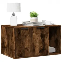 Mueble Arenero Para Gatos Madera Roble Ahumado 80x50x45 Cm