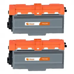 Pccom Essential Brother Tn3330/tn3380 Tóner Compatible Negro Pack 2