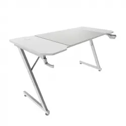 Mars Gaming MGD-X140 Mesa Ergonómica Alfombrilla XXL Soporte Auriculares y Bebida 140x60cm Blanco