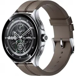 Xiaomi Watch 2 Pro Reloj Smartwatch de Caja Plateada con Correa de Cuero Marrón