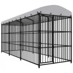 Perrera De Exterior | Jaula Para Perro | Parque Para Mascotas Con Techo 450x150x210 Cm Cfw783736