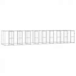 Perrera De Exterior | Jaula Para Perro | Parque Para Mascotas De Acero Galvanizado 21,78 M² Cfw783948
