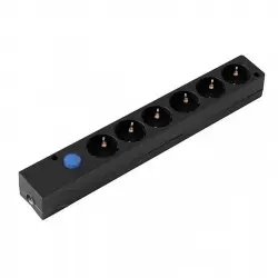 Simon Multifix Regleta sin Cable 6 Tomas con Interruptor Negra