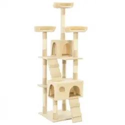 Rascador Para Gatos Poste Rascador De Sisal 170 Cm Beige