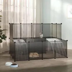 Jaula De Animales Pequeños Negro 143x107x93 Cm Pp Y Acero