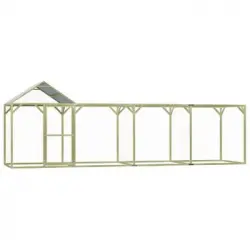 Jaula Gallinero Madera Impregnada Pino Y Acero 6x1,5x2 M Vidaxl