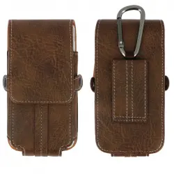 Avizar Funda con Mosquetón Marrón para Smartphone de 5.5"