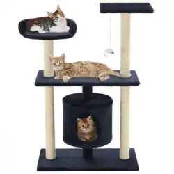 Rascador Para Gatos Poste De Sisal 95 Cm Azul Oscuro