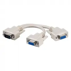 Goobay Cable Bifurcador SVGA HDB15 Macho a 2x HDB15 Hembra 25cm Gris